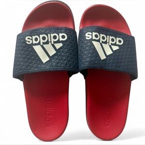 Kids Adidas Adilette Slides Red Navy White | Unisex Comfort Sandals | Size 4